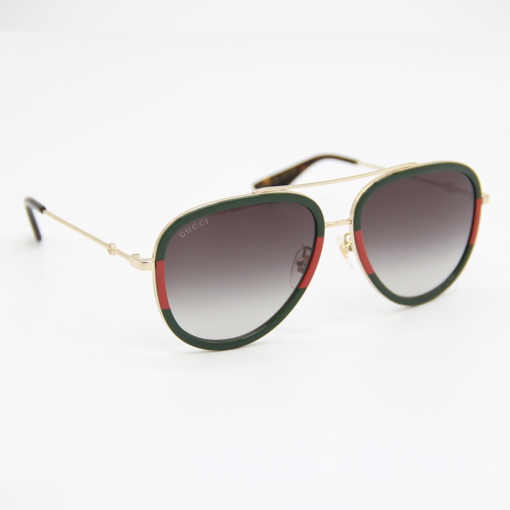 NEW GUCCI GG0062S 003 UNISEX GREEN RED SUNGLASSES - Picture 7 of 14